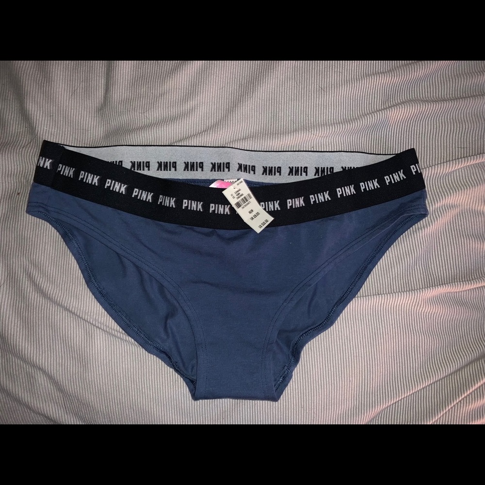 NWT PINK blue logo bikini size M